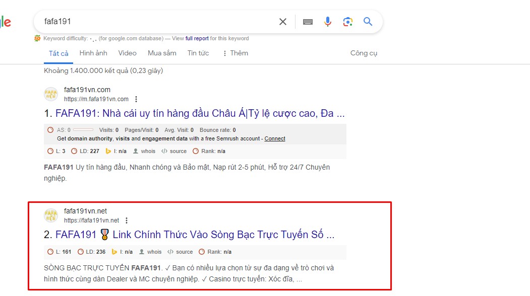 Tổng hợp về FAFA191 - Link 10 trang chính thức trên Google 3 FAFA191vn.net